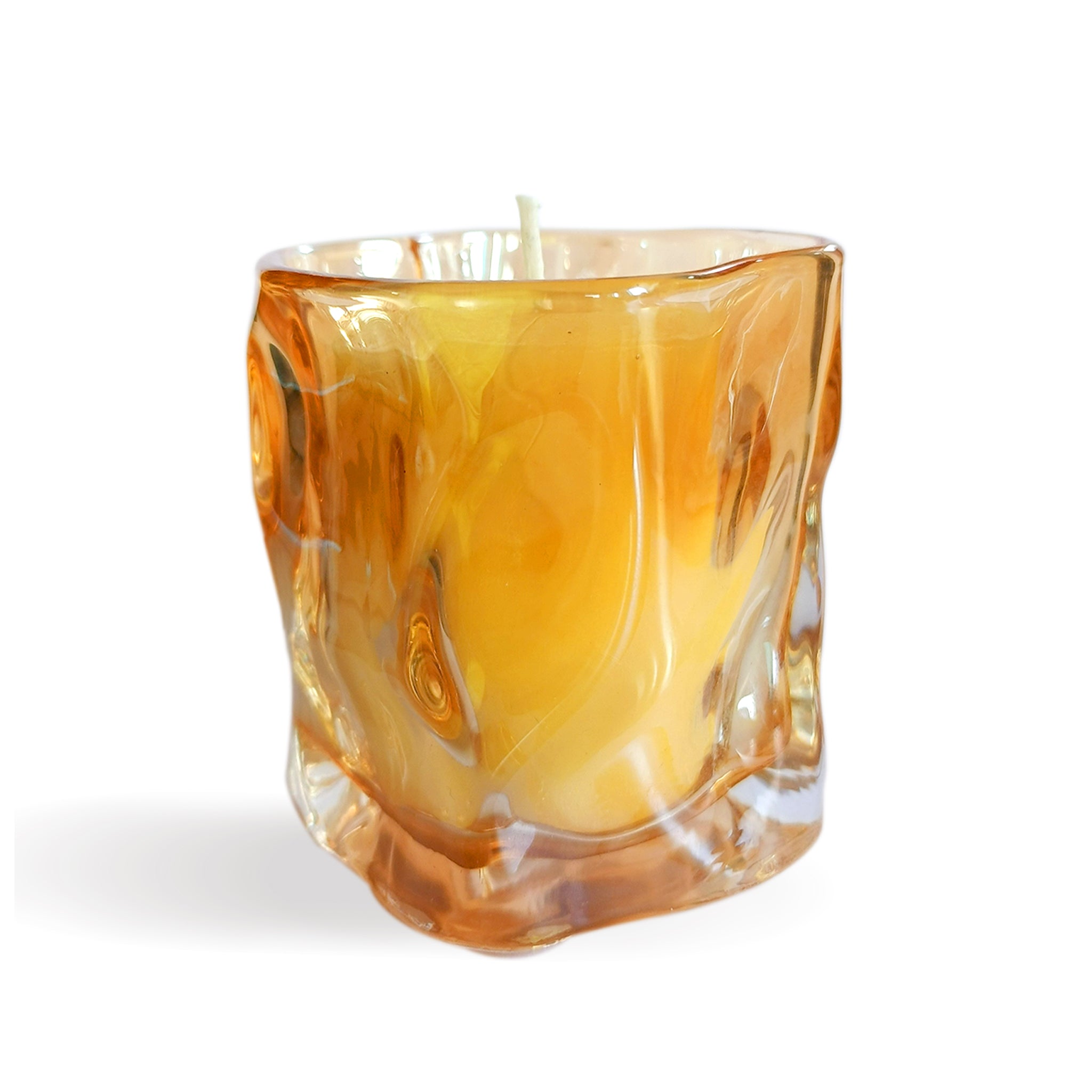 Amber Blown Glass Candle
